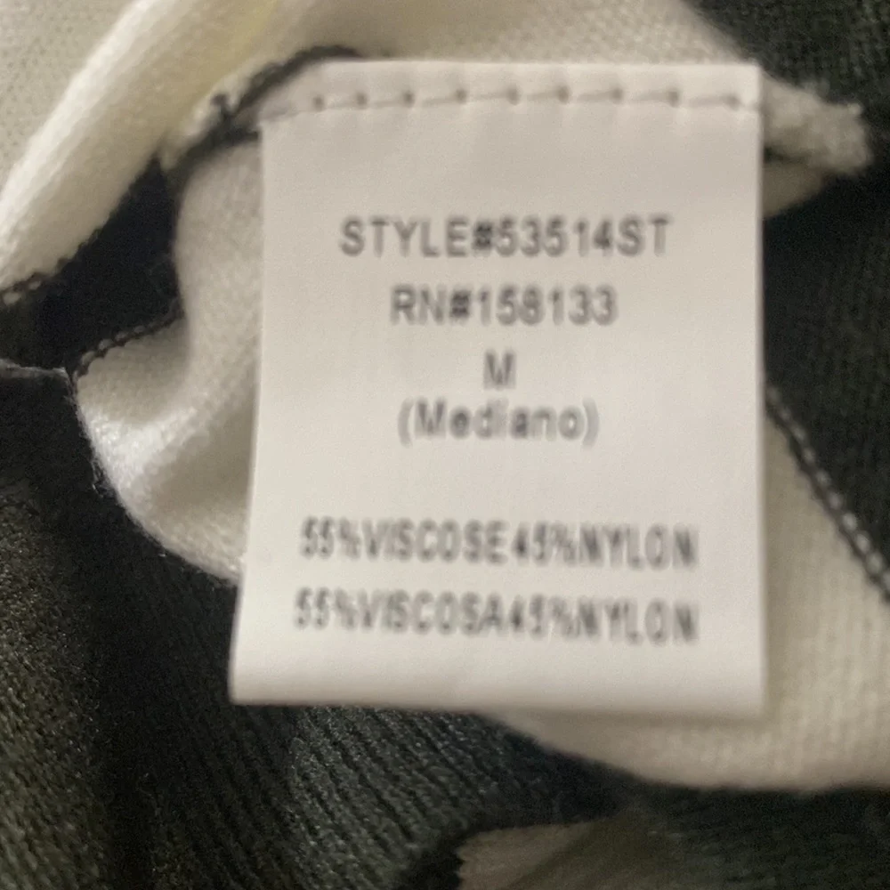 Pink Clover Stitch Fix Valencia Curved Hem‎ Sweater Olive Green Stripe Medium